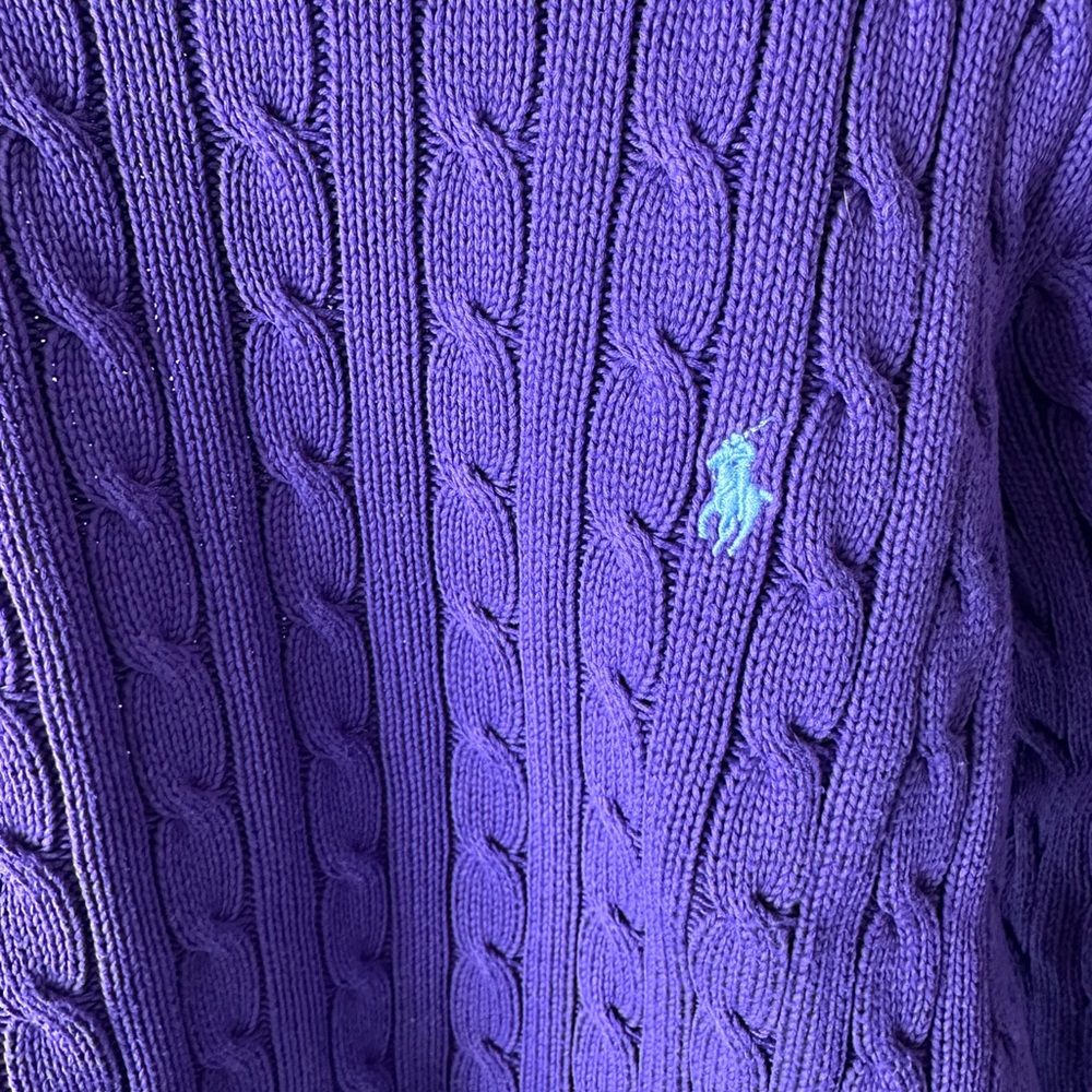 Ralph Lauren Purple Cable Knit Sweater - Picture 3 of 4